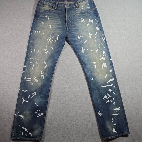 Levis Jeans 501 34x32 Paint Splatter - Picture 2 of 14